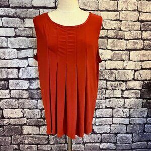 Olivia Paige NWT Burnt Orange Sleeveless Pleated Front Size 3X